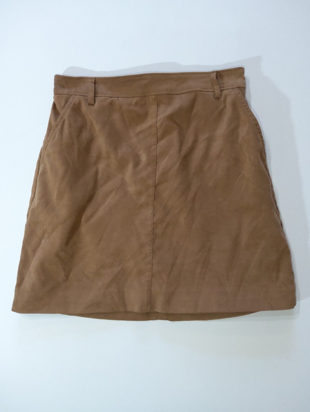 Hollister Ultra High Rise Mini Skirt Womens‎ Small Camel Brown Faux Suede Preppy